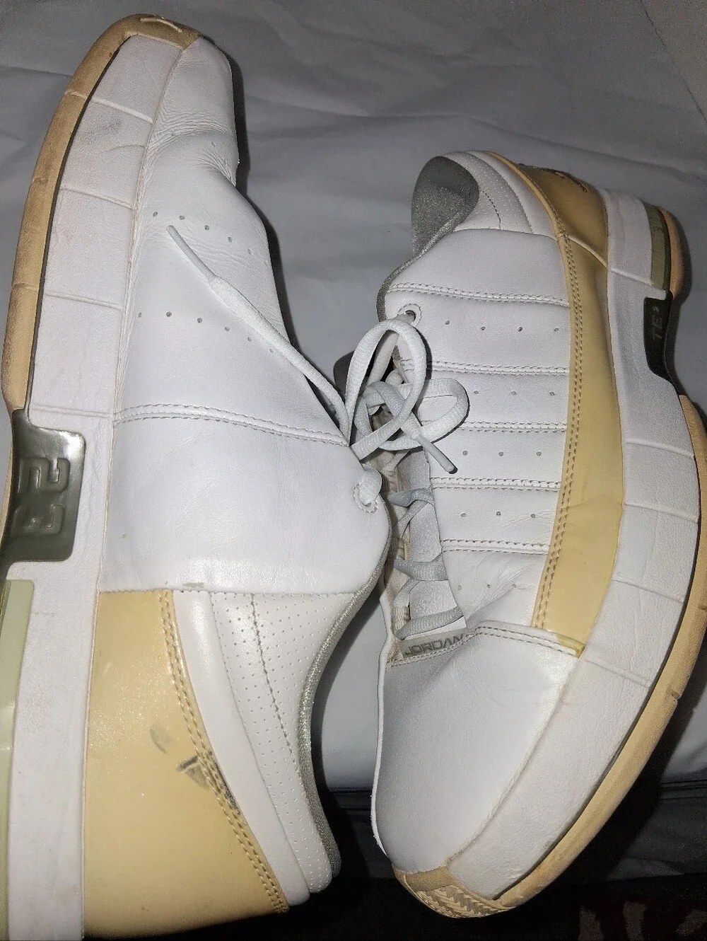 Jordan Men’s Low-Top Sneakers in White and Tan